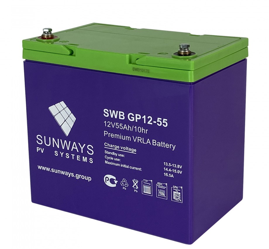 Аккумуляторная батарея SUNWAYS GP 12-55
